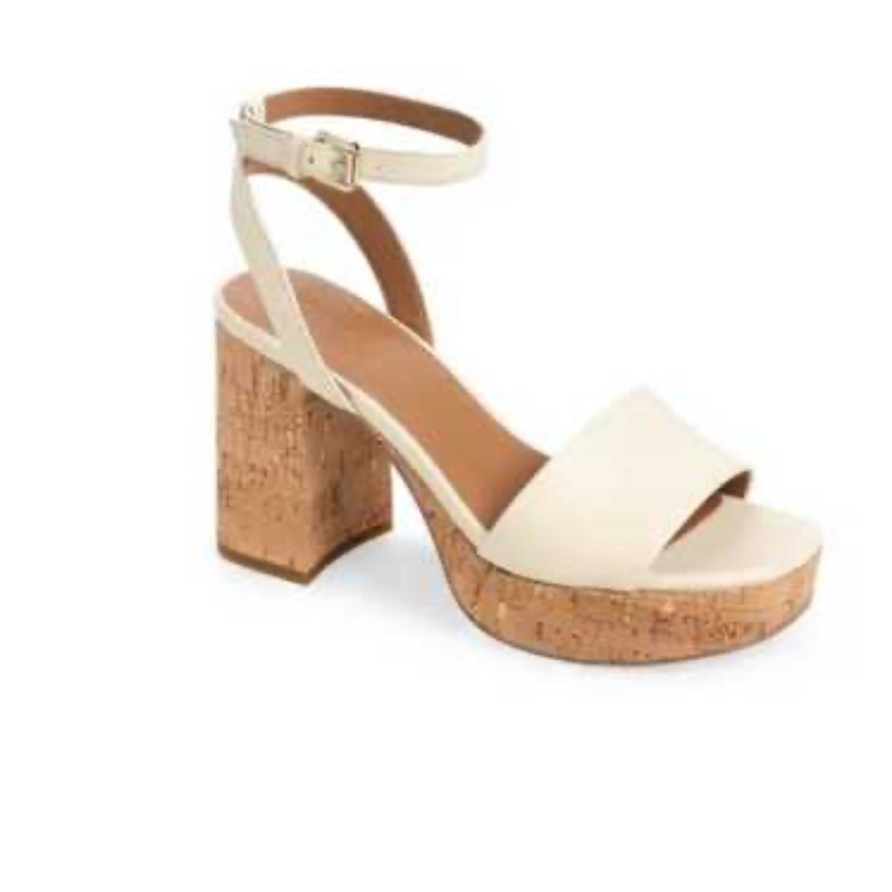 NEW Nordstrom Ansel Cork Platform Ankle Strap Sandals size 10